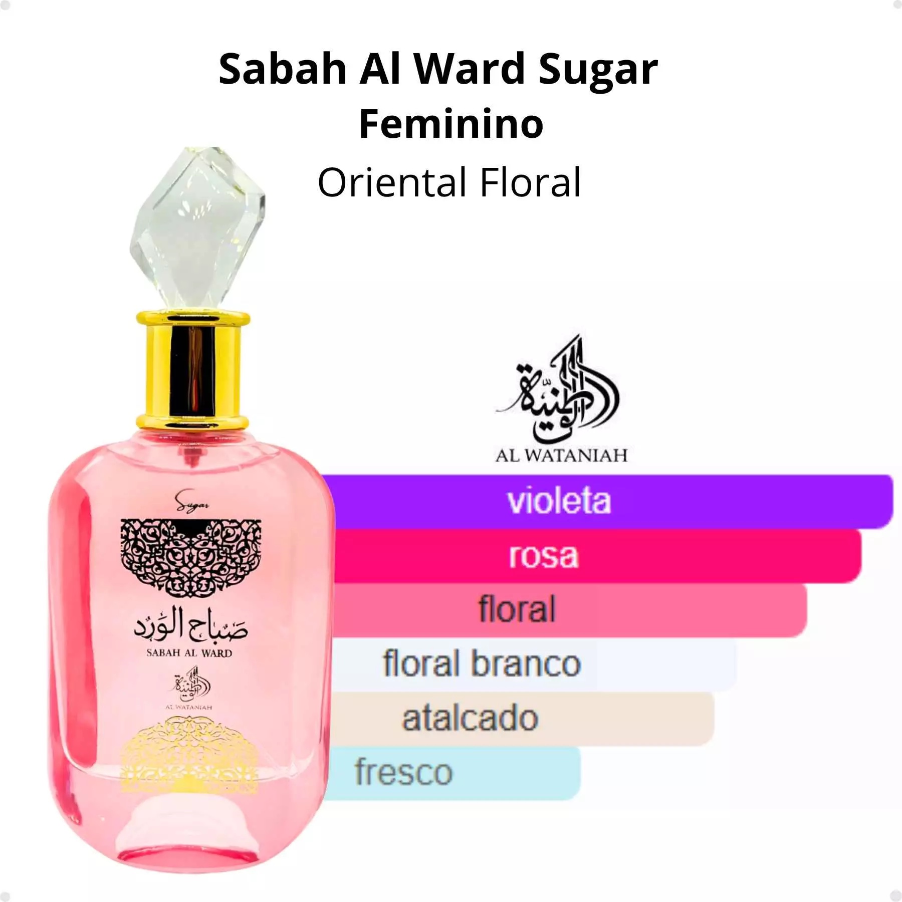 Al Wataniah Sabah Al Ward Sugar Eau De Parfum - Perfume Feminino 100ml - Imagem 2